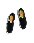 The Cariuma Mens Slip On Skate Pro Shoes in Black Suede & Ivory Logo