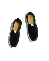 The Cariuma Mens Slip On Skate Pro Shoes in Black Suede & Ivory Logo