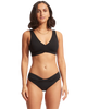 The Seafolly Womens Collective Twist Band Hipster Bikini Bottoms in Black