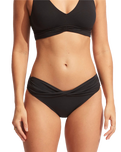 The Seafolly Womens Collective Twist Band Hipster Bikini Bottoms in Black