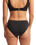 The Seafolly Womens Collective Twist Band Hipster Bikini Bottoms in Black