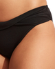 The Seafolly Womens Collective Twist Band Hipster Bikini Bottoms in Black