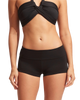 The Seafolly Womens Collective Roll Top Boy Leg Bikini Bottoms in Black