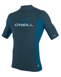 The O'Neill Premium Skins Turtleneck Rash Vest in Cadet Blue & Ultra Blue