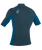 The O'Neill Premium Skins Turtleneck Rash Vest in Cadet Blue & Ultra Blue