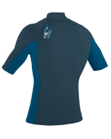 The O'Neill Premium Skins Turtleneck Rash Vest in Cadet Blue & Ultra Blue