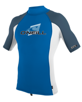 The O'Neill Boys Premium Skins Turtleneck Rash Vest in Ocean, White & Copen Blue