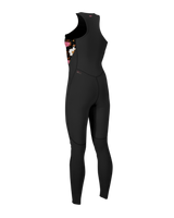 The O'Neill Womens Bahia 1.5mm Front Zip Long John Wetsuit in Black, Blue & Black