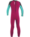 Girls Reactor-2 2mm Back Zip Wetsuit in Berry, Light Aqua & Graphite