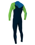 The O'Neill Mens Hammer 3/2mm Chest Zip Wetsuit in Abyss, Dayglo & Ocean