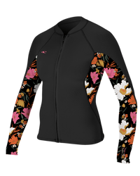 The O'Neill Womens Bahia 1mm Jacket in Black, Blue & Black