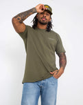 The Salt Water Seeker Mens Map 2.0 T-Shirt in Army