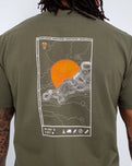 The Salt Water Seeker Mens Map 2.0 T-Shirt in Army