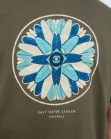 The Salt Water Seeker Mens Quiver T-Shirt in Army