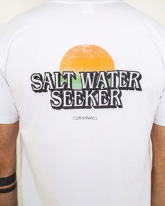 The Salt Water Seeker Mens Wild West T-Shirt in White