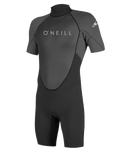 The O'Neill Mens Reactor-2 2mm Back Zip Shorty Wetsuit in Black & Graphite