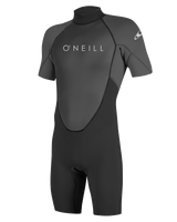 The O'Neill Mens Reactor-2 2mm Back Zip Shorty Wetsuit in Black & Graphite