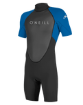 The O'Neill Mens Reactor-2 2mm Back Zip Shorty Wetsuit in Black & Ocean