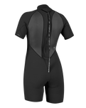 The O'Neill Womens Womens Reactor-2 2mm Back Zip Shorty Wetsuit in Black