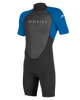 The O'Neill Boys Reactor-2 2mm Back Zip Shorty Wetsuit in Black & Ocean