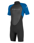 The O'Neill Boys Reactor-2 2mm Back Zip Shorty Wetsuit in Black & Ocean