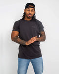 The Salt Water Seeker Mens Golden T-Shirt in Faded Black