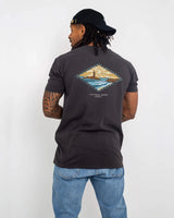 The Salt Water Seeker Mens Golden T-Shirt in Faded Black