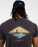 The Salt Water Seeker Mens Golden T-Shirt in Faded Black