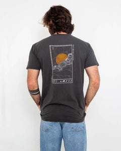 The Salt Water Seeker Mens Map 2.0 T-Shirt in Faded Black