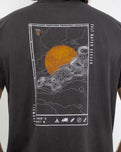 The Salt Water Seeker Mens Map 2.0 T-Shirt in Faded Black