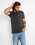 The Salt Water Seeker Mens Map 2.0 T-Shirt in Faded Black