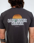 The Salt Water Seeker Mens Wild West T-Shirt in Faded Black