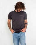 The Salt Water Seeker Mens Wild West T-Shirt in Faded Black