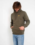 The Salt Water Seeker Mens Good Vibes Hoodie in Army