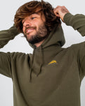 The Salt Water Seeker Mens Good Vibes Hoodie in Army