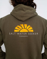 The Salt Water Seeker Mens Good Vibes Hoodie in Army