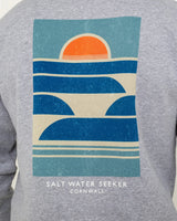 The Salt Water Seeker Mens Dream Sweatshirt in Athletic Grey