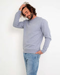 The Salt Water Seeker Mens Fins Sweatshirt in Athletic Grey