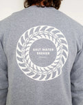 The Salt Water Seeker Mens Fins Sweatshirt in Athletic Grey