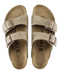 The Birkenstock Womens Arizona Suede Leather Sandals in Taupe