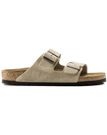 The Birkenstock Womens Arizona Suede Leather Sandals in Taupe