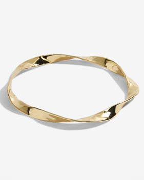 Riviera Hammer Wave Bangle in Gold