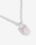 Affirmation Crystal Love Necklace in Silver & Rose Quartz