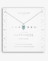 Affirmation Crystal Happiness Necklace in Silver & Aventurine