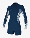 Bahia 2/1mm Back Zip Spring Wetsuit in French Nacy & Crisp Floral