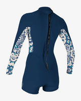 Bahia 2/1mm Back Zip Spring Wetsuit in French Nacy & Crisp Floral