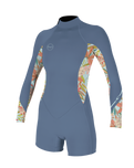 The O'Neill Womens Bahia 2mm Back Zip Spring Wetsuit in Infinity, Dahlia & Dahlia