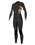 Bahia 3/2mm Back Zip Wetsuit in Black & Demi Floral