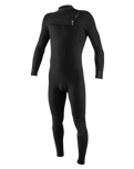 The O'Neill Mens Hyperfreak 3/2mm+ Chest Zip Wetsuit in Black