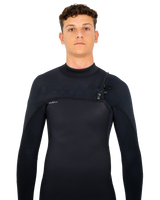 The O'Neill Mens HyperFreak 4/3mm+ Chest Zip Wetsuit in Black